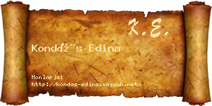 Kondás Edina névjegykártya