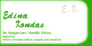 edina kondas business card