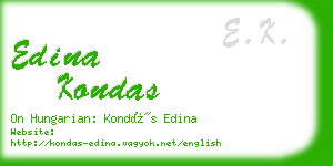 edina kondas business card